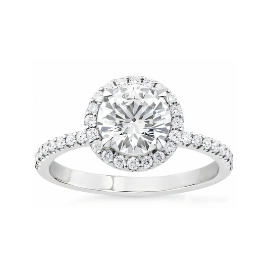 2.46 ctw Halo Pave Round Engagement Ring