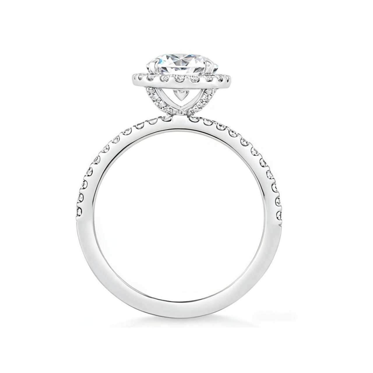 2.46 ctw Halo Pave Round Engagement Ring