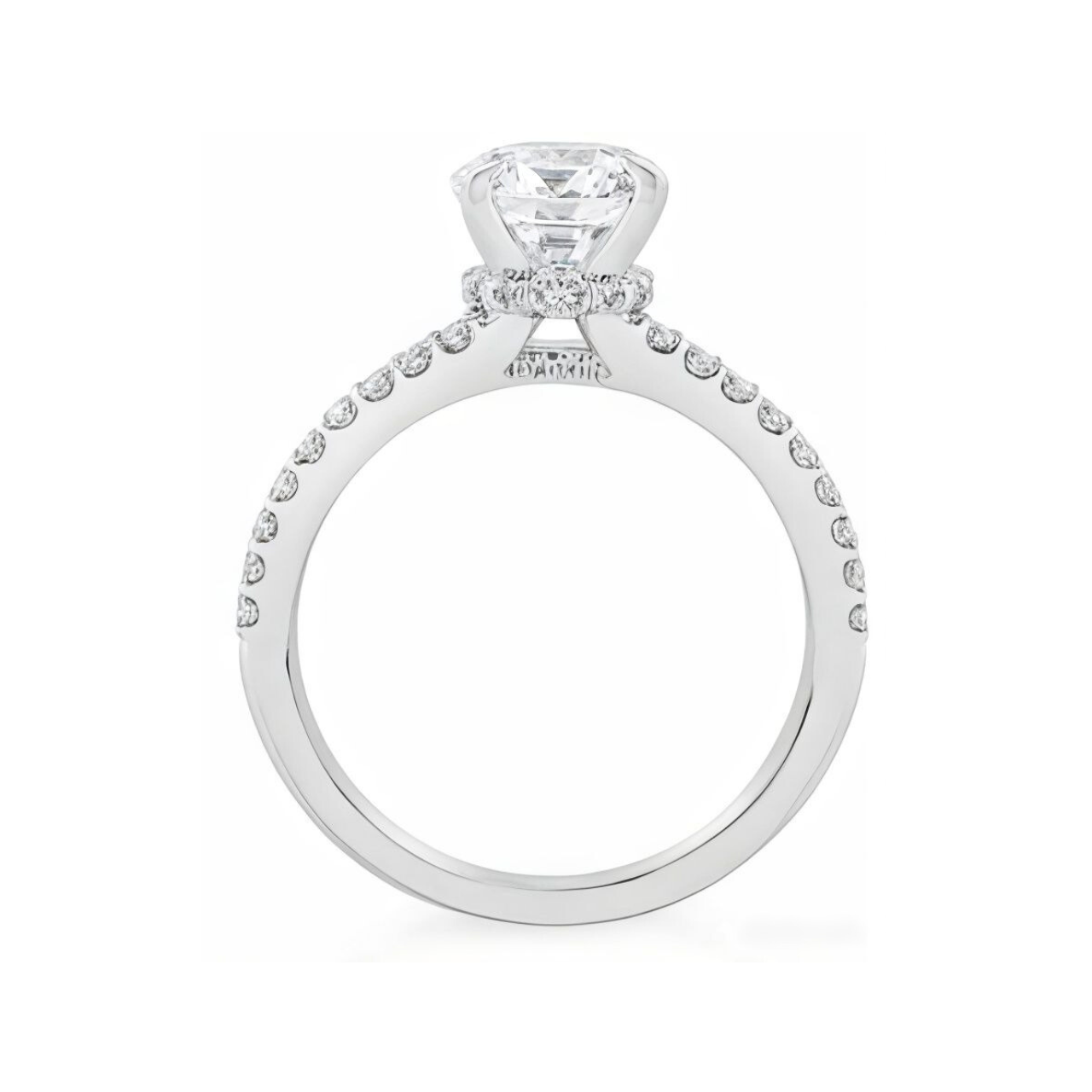 2.04 ctw Split Shank Pave Round Engagement Ring