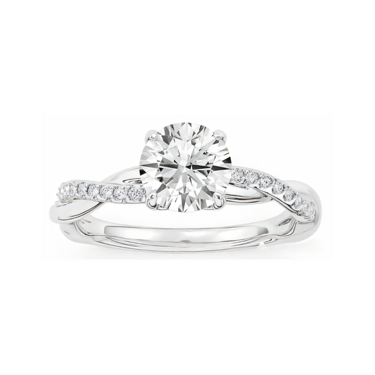 2.12 ctw Swirl Band Round Engagement Ring