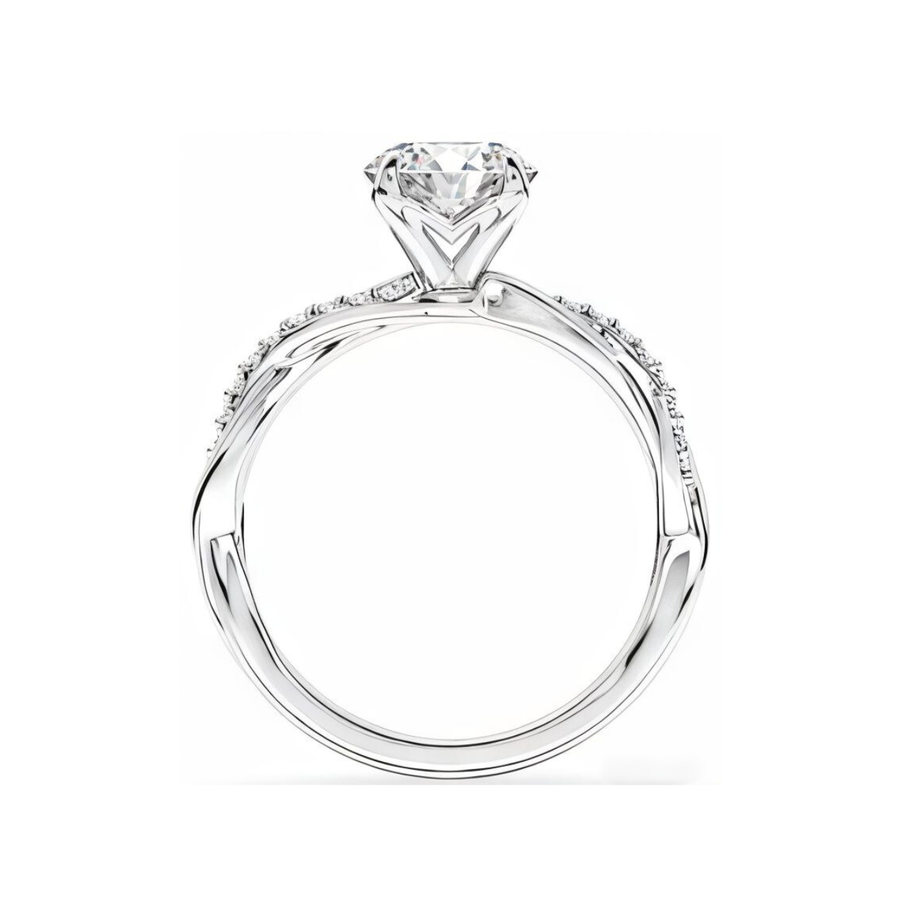 2.12 ctw Swirl Band Round Engagement Ring