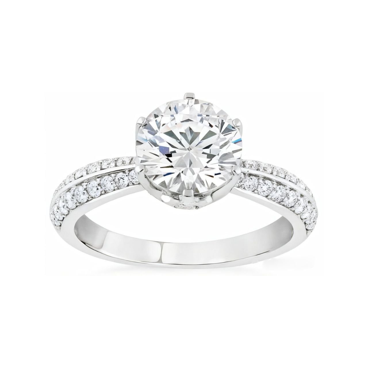 2.57 Royal Band Round Engagement Ring