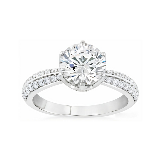 2.57 Royal Band Round Engagement Ring