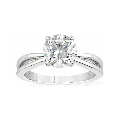 2.10 ctw Tapered Split Shank Round Engagement Ring - ForevrGold | Los Angeles