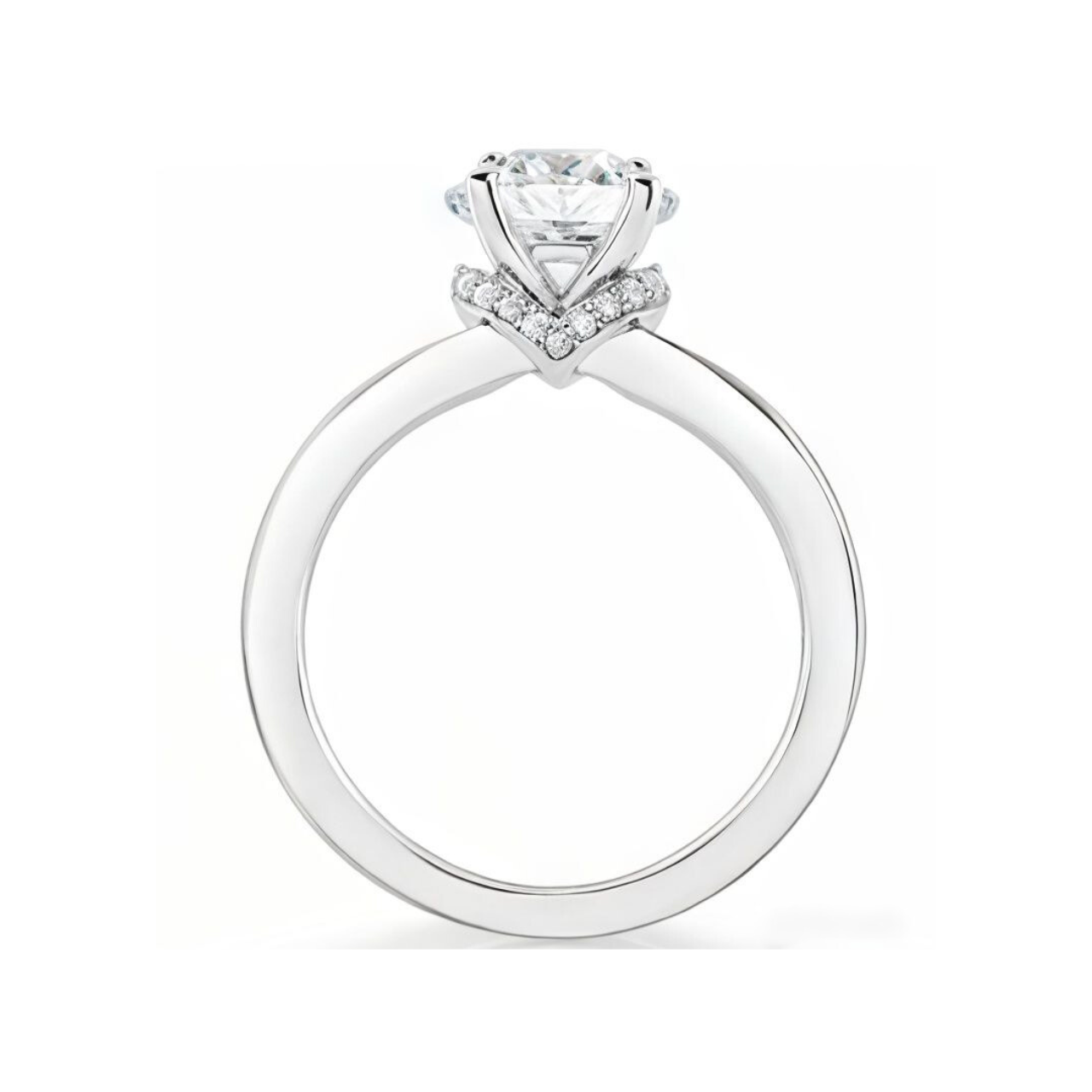 2.10 ctw Tapered Split Shank Round Engagement Ring