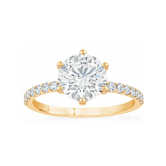 2.32 ctw Pave Six Prong Round Engagement Ring