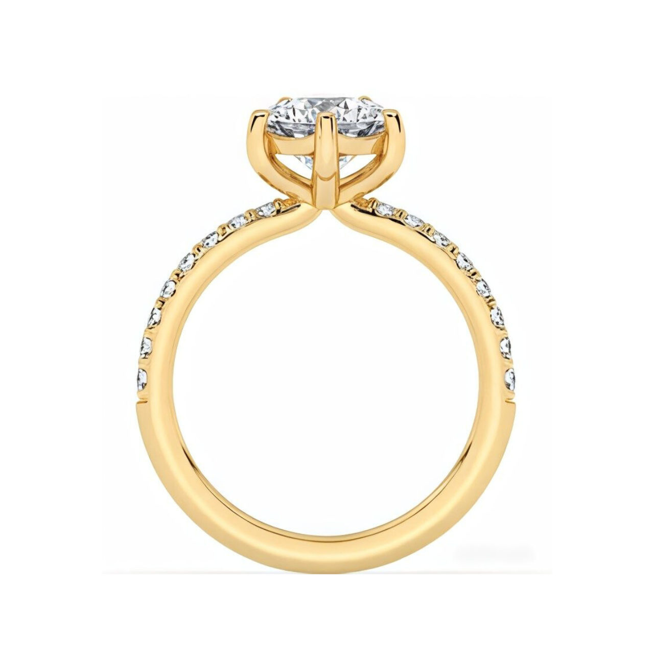 2.32 ctw Pave Six Prong Round Engagement Ring