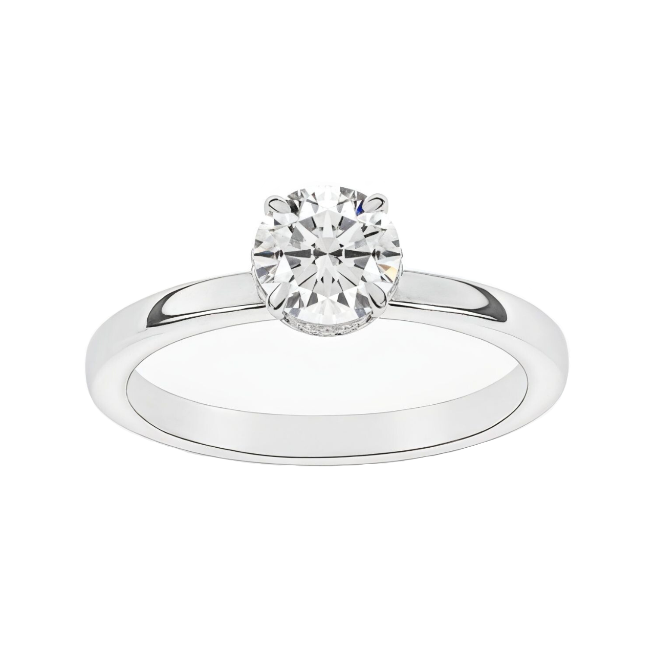 1.05 ctw Hidden Halo Round Solitaire Engagement Ring - ForevrGold | Los Angeles