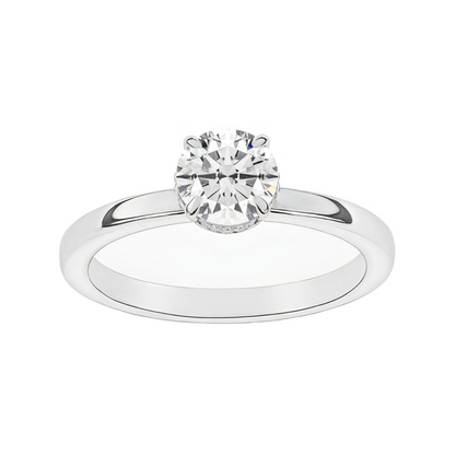 1.05 ctw Hidden Halo Round Solitaire Engagement Ring - ForevrGold | Los Angeles