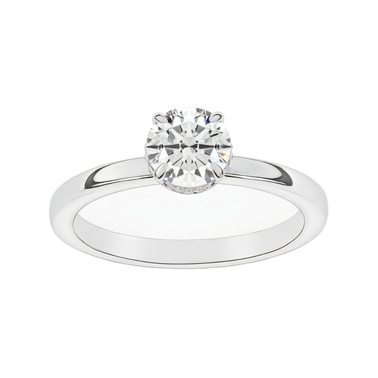 1.05 ctw Hidden Halo Round Solitaire Engagement Ring - ForevrGold | Los Angeles