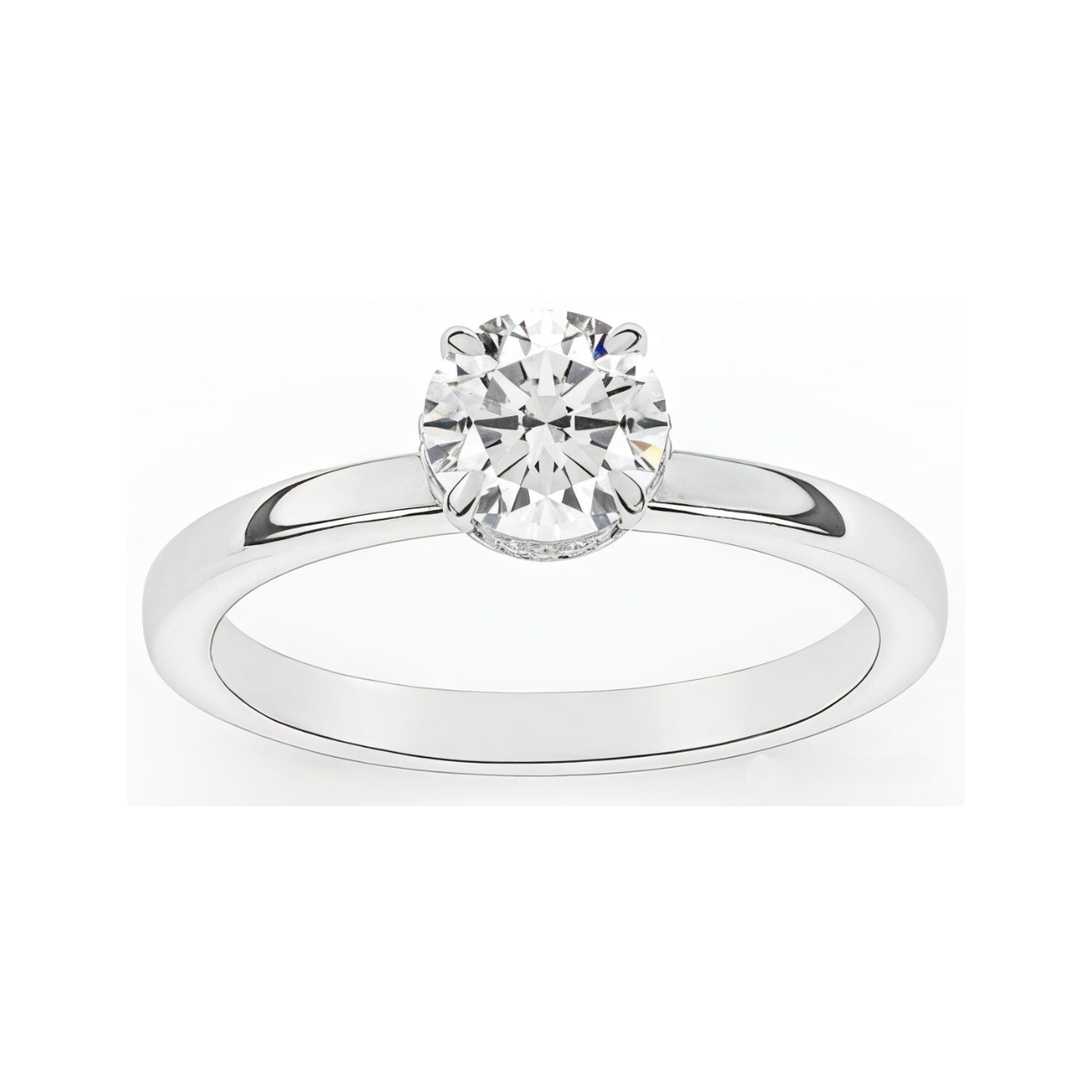 1.05 ctw Hidden Halo Round Solitaire Engagement Ring