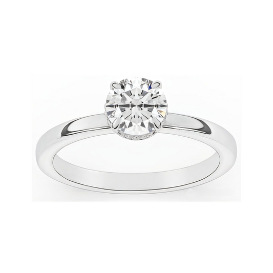 1.05 ctw Hidden Halo Round Solitaire Engagement Ring