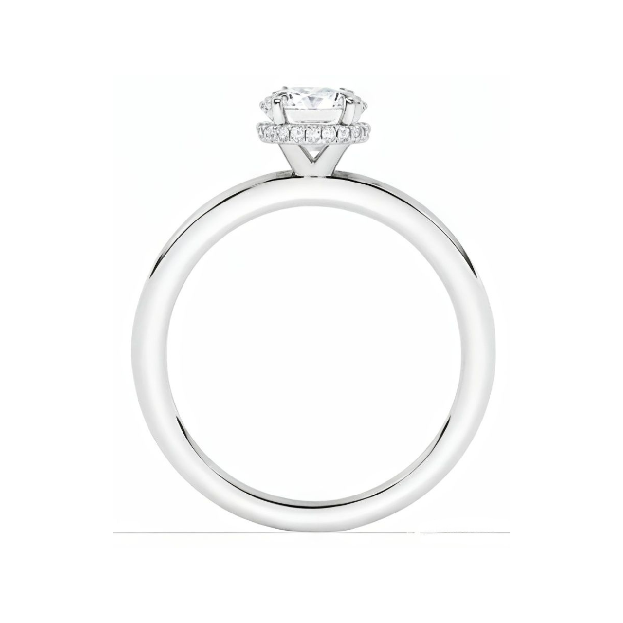 1.05 ctw Hidden Halo Round Solitaire Engagement Ring