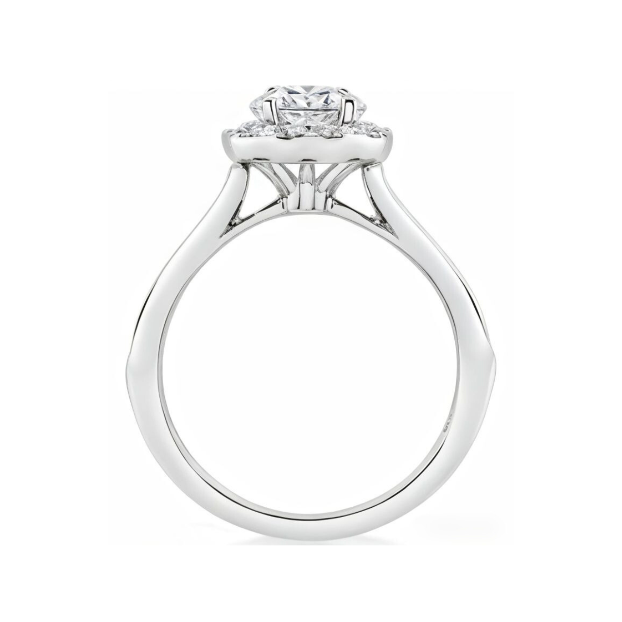 2.4 ctw Dash Dot Halo Oval Engagement Ring