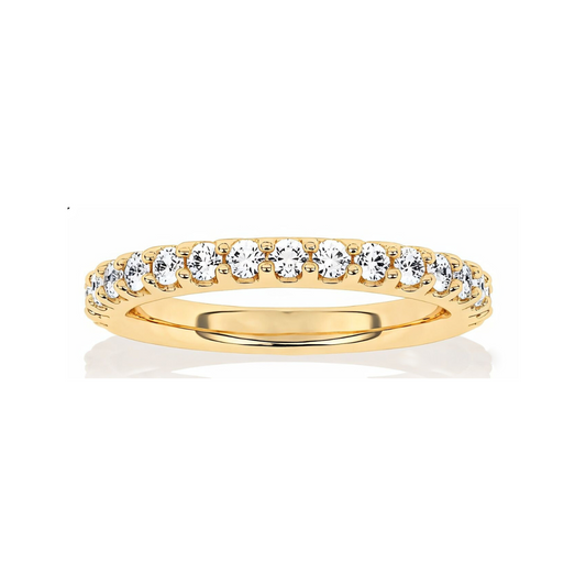 Three Quarter Pave Round Band