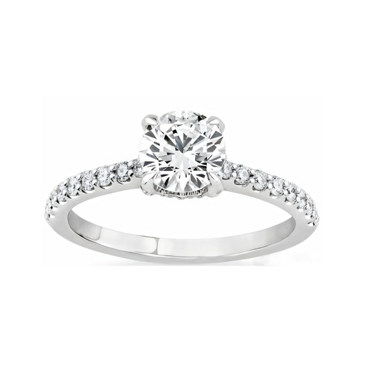 2.31 ctw Hidden Halo Round Engagement Ring