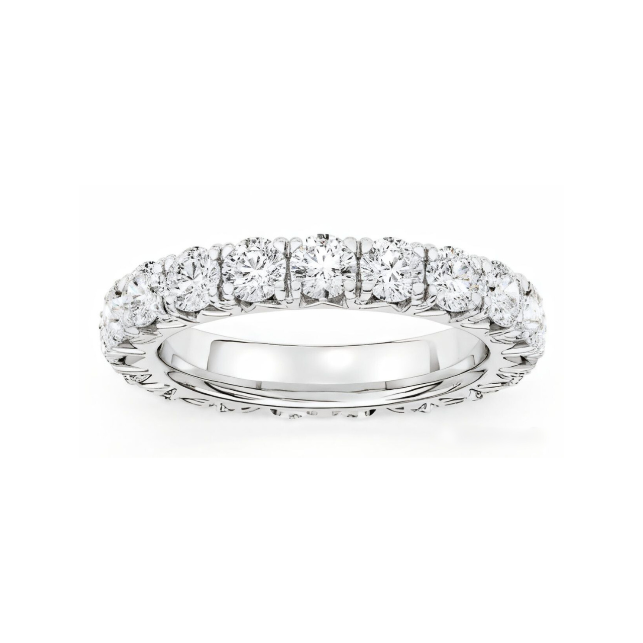 V Prong Round Eternity Band