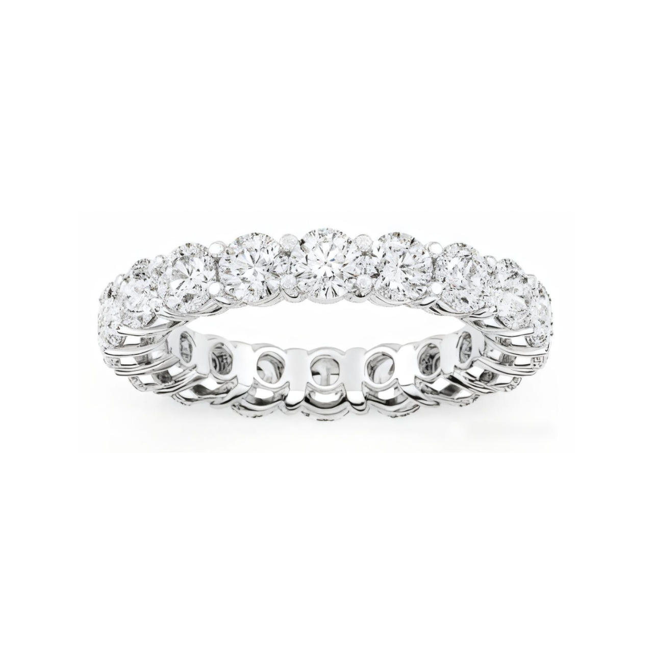 Shared Prong Round Eternity Band