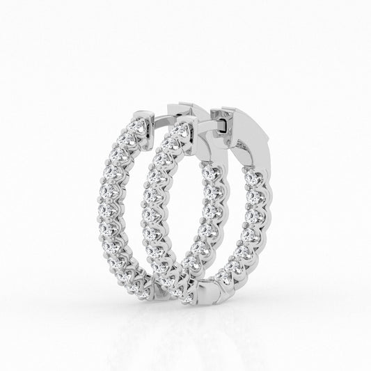 Lab Grown Diamond Hoops 1ct