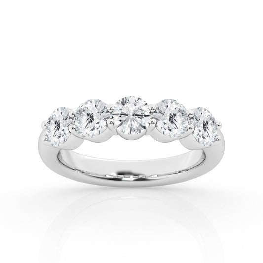 Lab Grown Diamond Round Five Stone Band 2ct