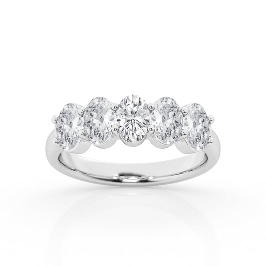 Lab Grown Diamond Oval Five Stone Band 2ct