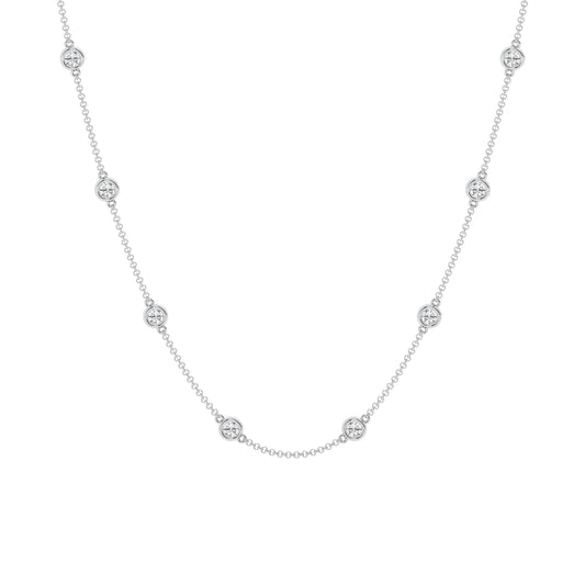 Lab Grown Diamond Round Station Necklace 2ct