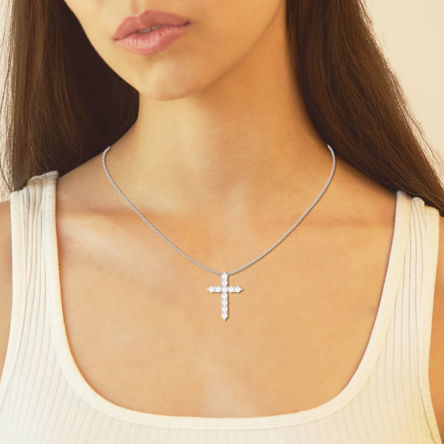 Lab Grown Diamond Cross Pendant 1ct