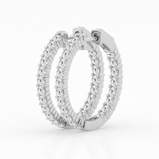 Lab Grown Diamond Hoops 2ct