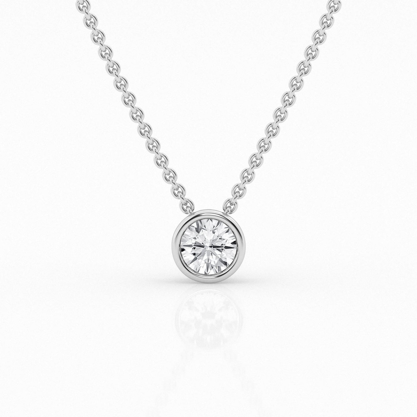 Lab Grown Diamond Bezel Solitaire Pendant 0.5ct