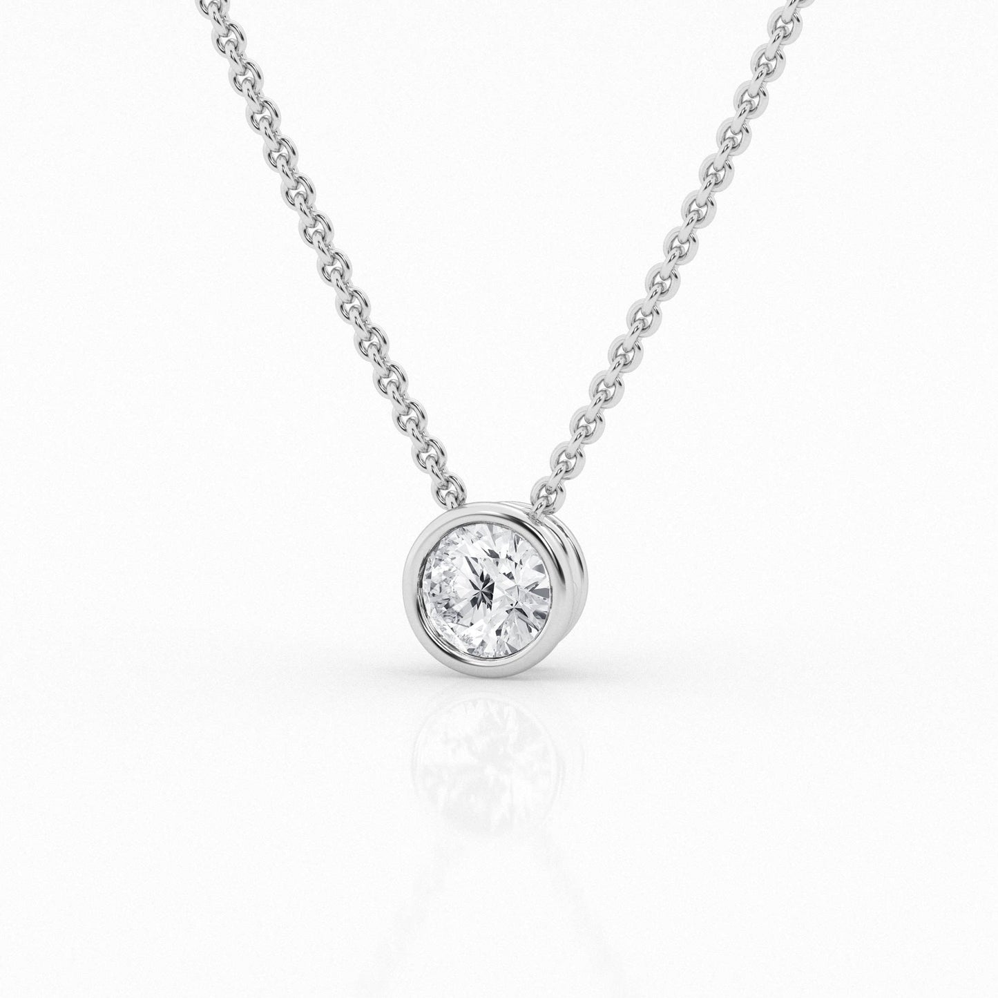 Lab Grown Diamond Bezel Solitaire Pendant 0.5ct