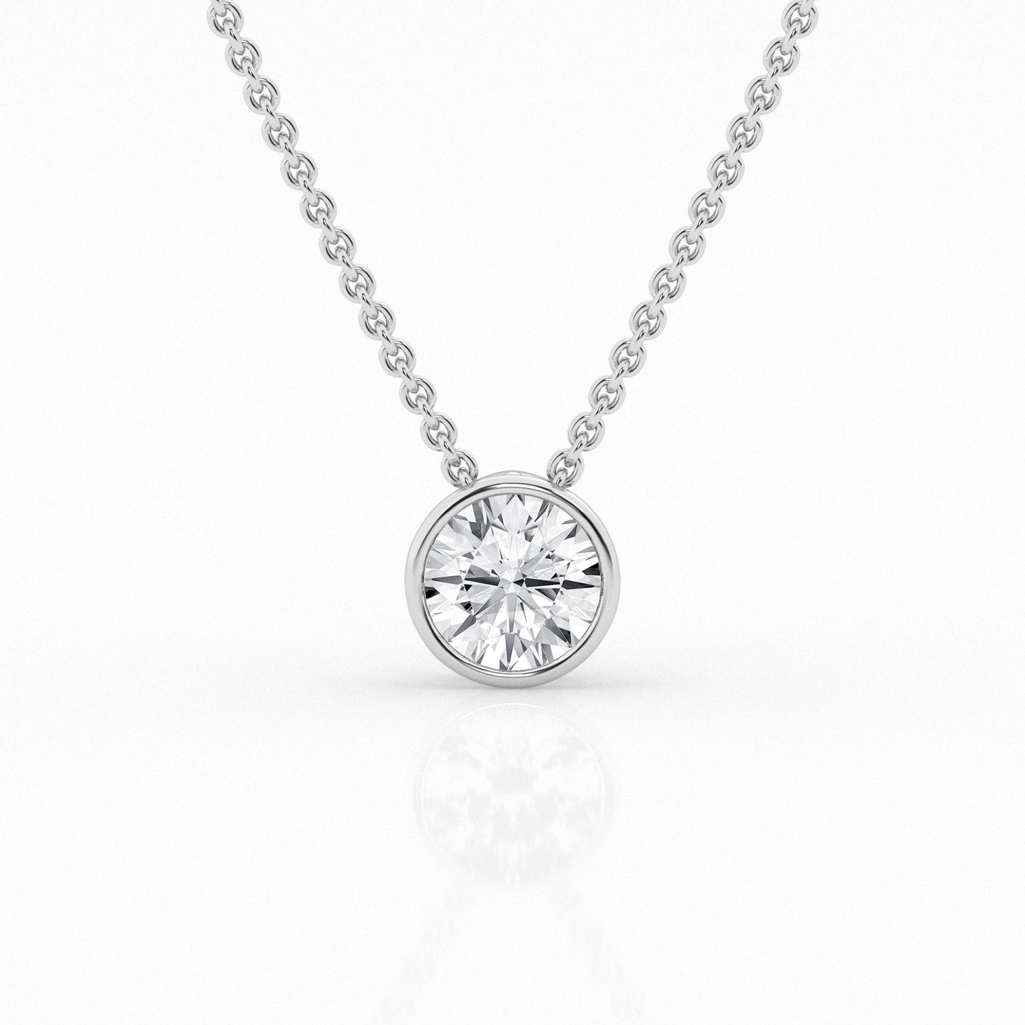 Lab Grown Diamond Bezel Solitaire Pendant 1ct