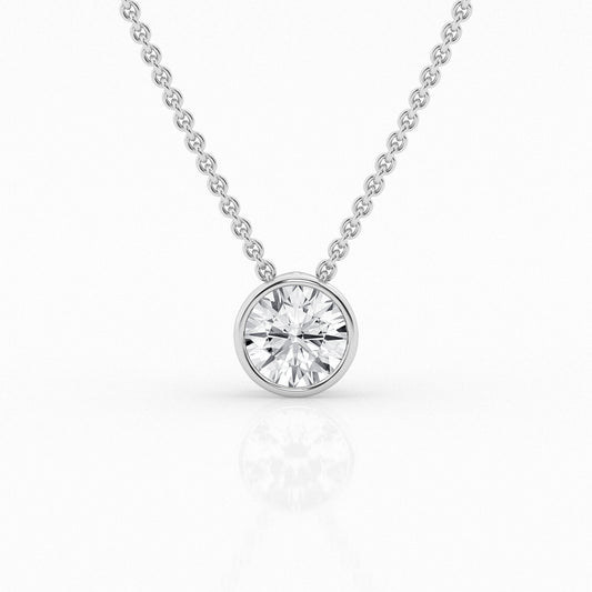 Lab Grown Diamond Bezel Solitaire Pendant 1ct