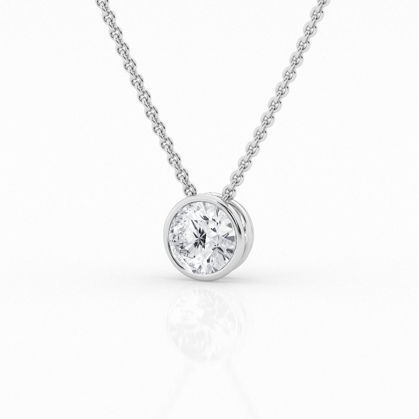 Lab Grown Diamond Bezel Solitaire Pendant 1ct