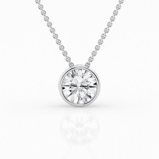 Lab Grown Diamond Bezel Solitaire Pendant 2ct