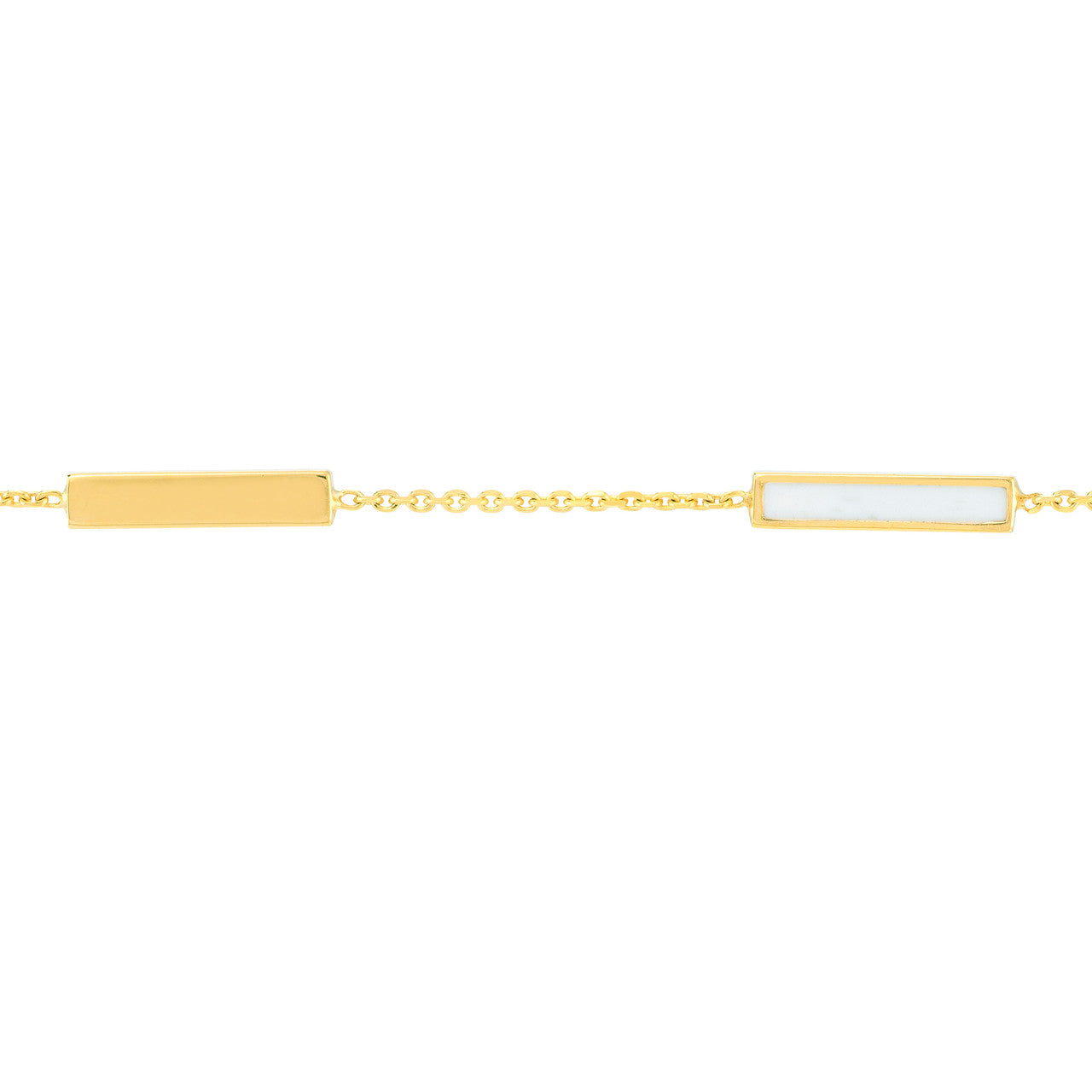 Bar Enamel Station Bracelet - White