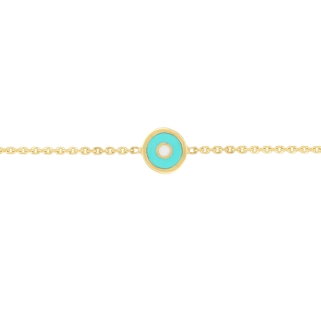 Evil Eye Enamel Station Bracelet - Turquoise