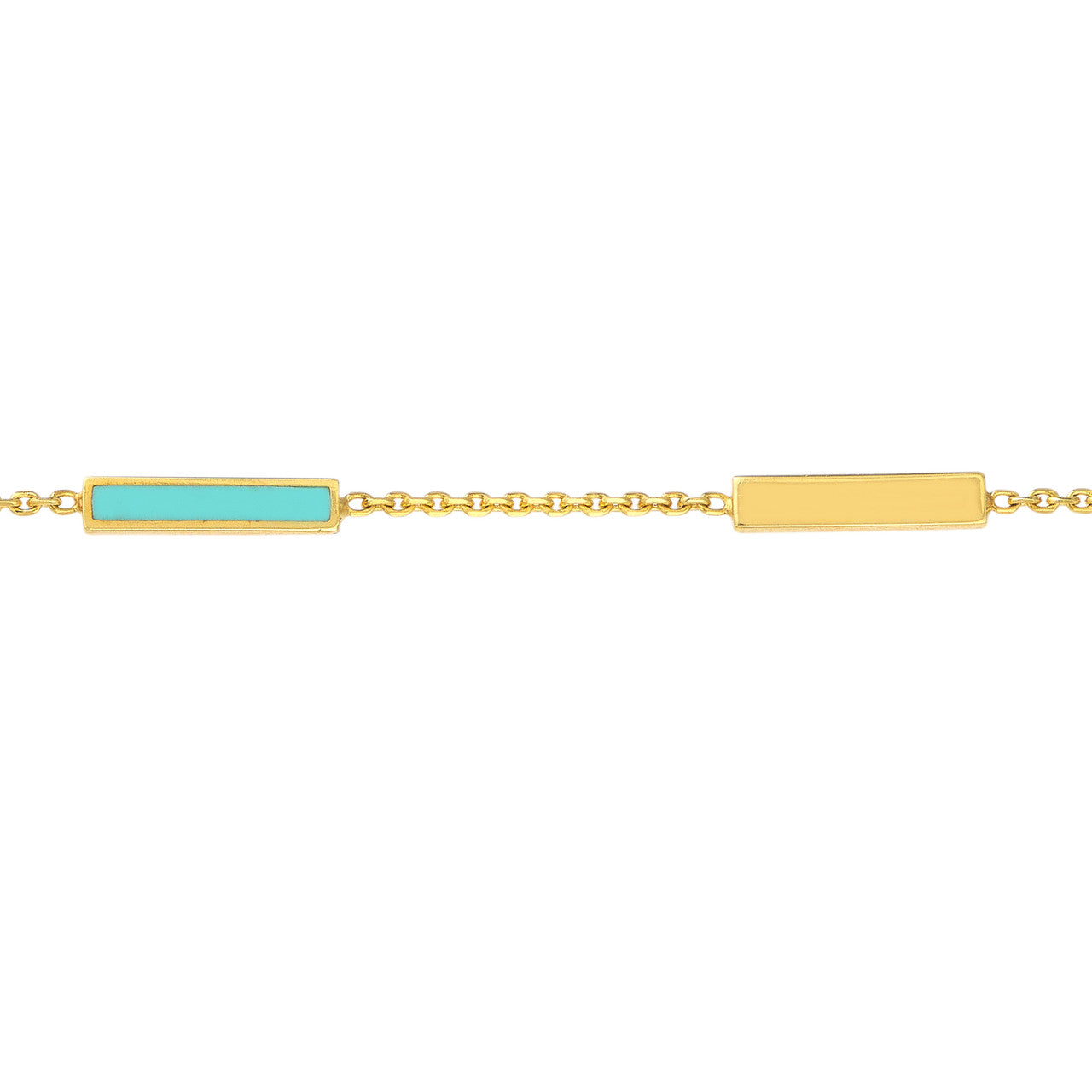 Bar Enamel Station Bracelet - Turquoise