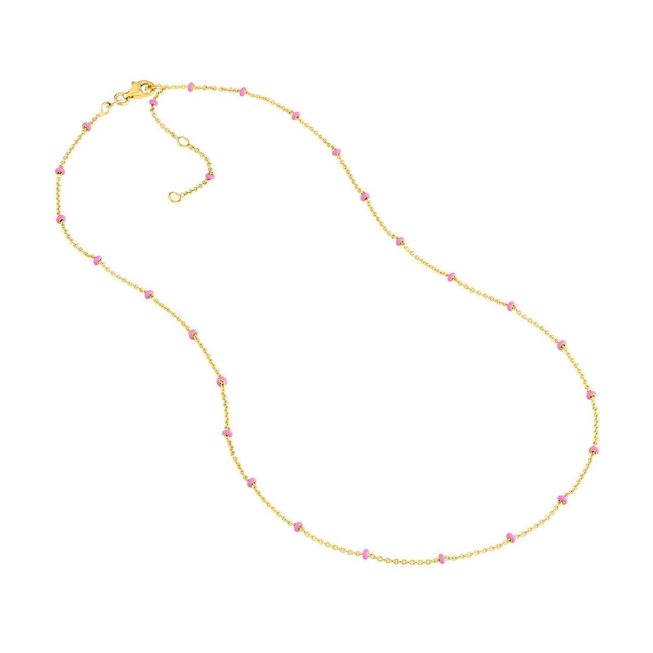 Pink Enamel Beads x Saturn Chain