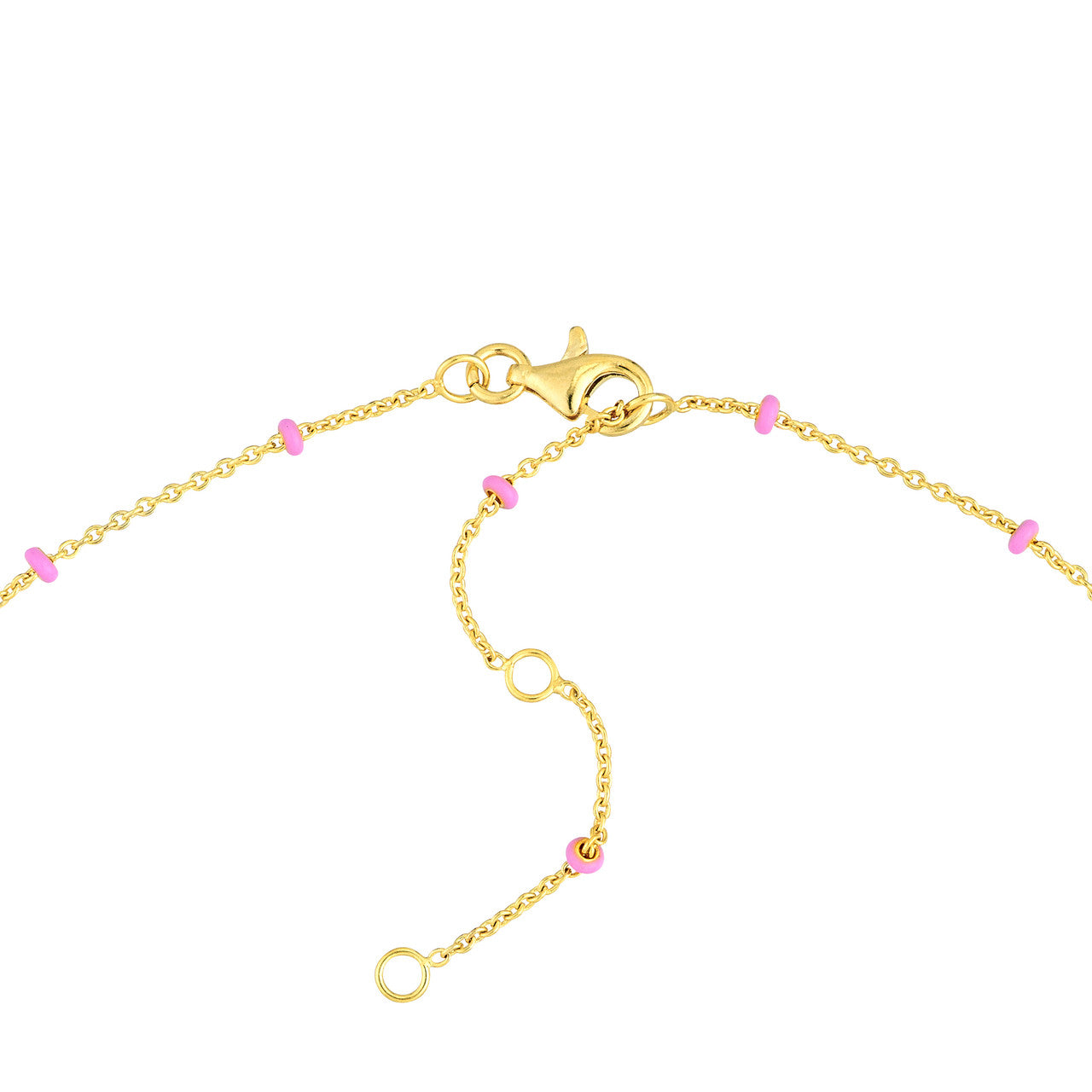 Pink Enamel Beads x Saturn Chain