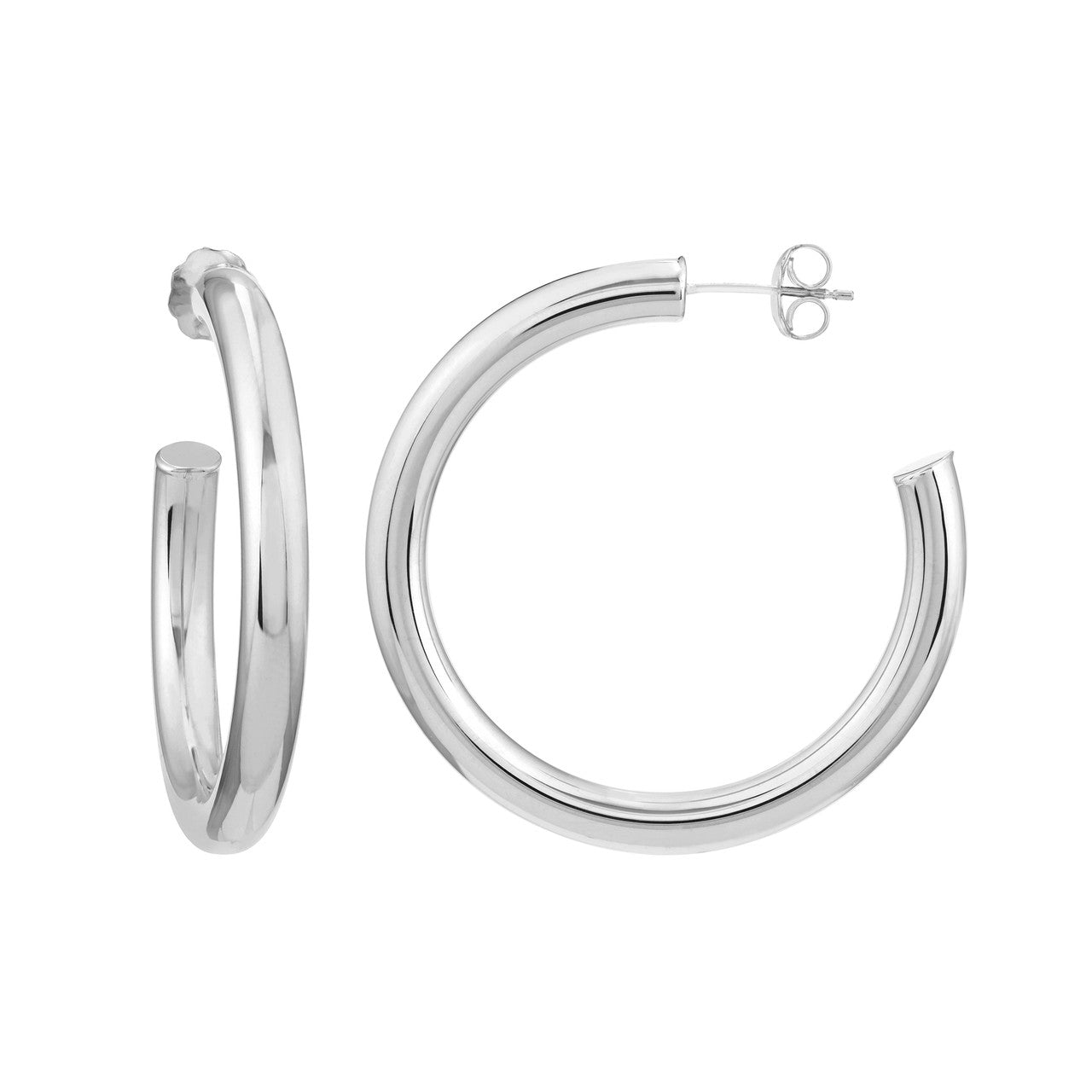 Classic Silver Hoops - Medium