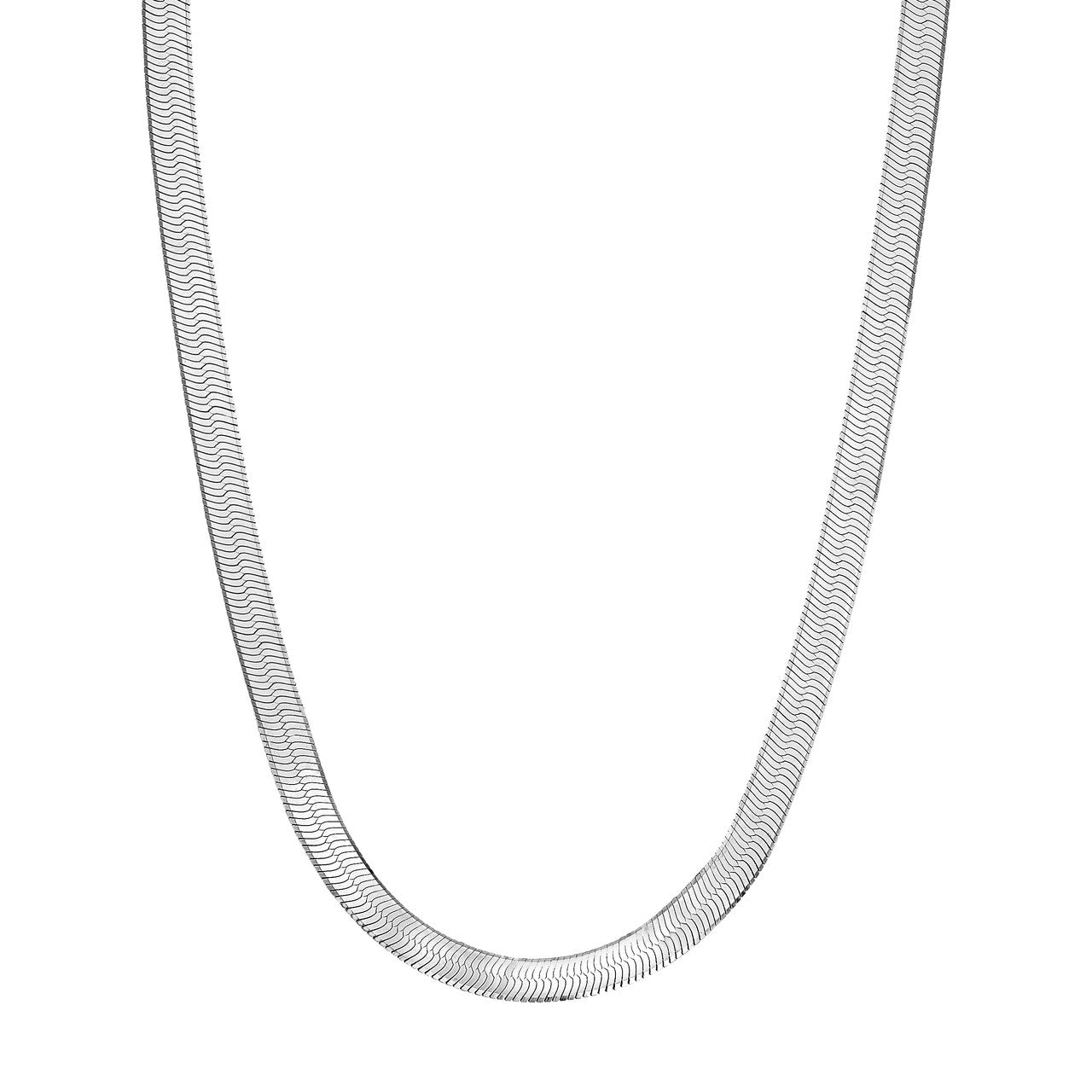 Herringbone Chain Necklace - Silver