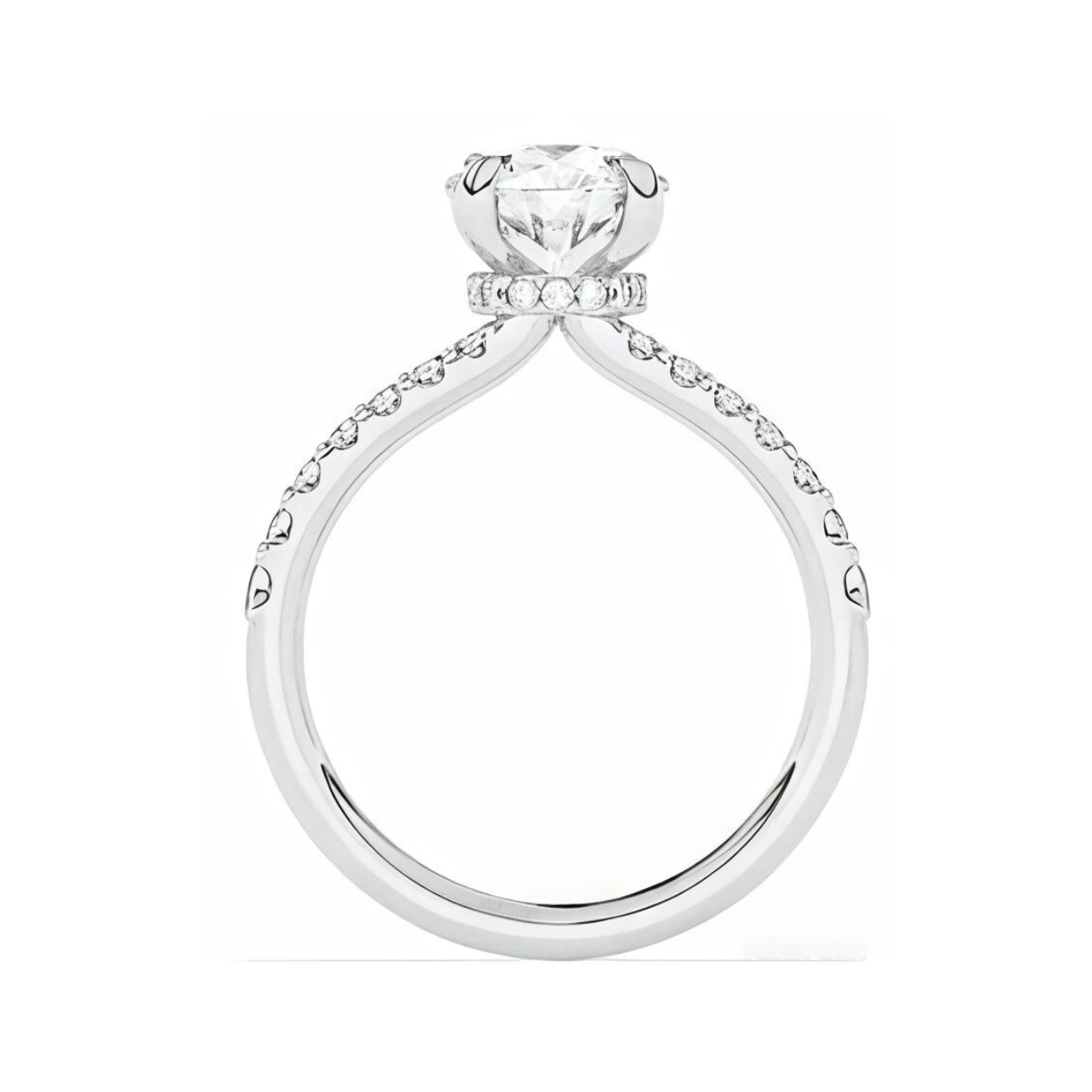 2.4 ctw Hidden Halo Round Brilliant Engagement Ring