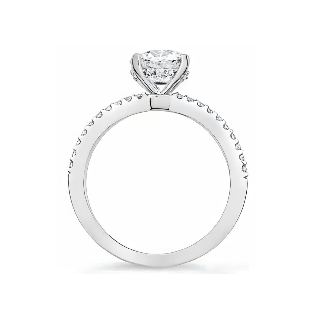 2.35 ctw Split Shank Pave Engagement Ring