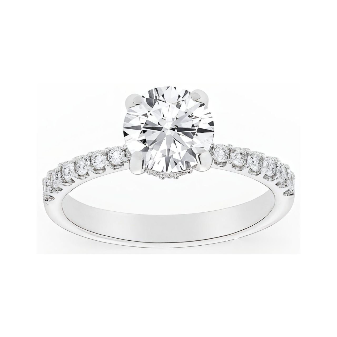 2.4 ctw Hidden Halo Round Brilliant Engagement Ring