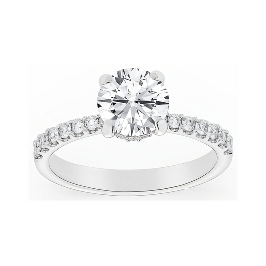 2.4 ctw Hidden Halo Round Brilliant Engagement Ring